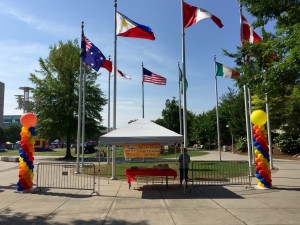 Balloon decoration comes in many shapes and sizes. These are two balloon columns I built at the World's Fair Park in downtown Knoxville.