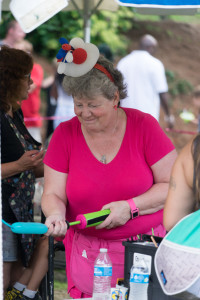 Christine (a.k.a. Ms. Tickle) is a balloon twister at the Festival on the 4th at the World's Fair Park in Knoxville.